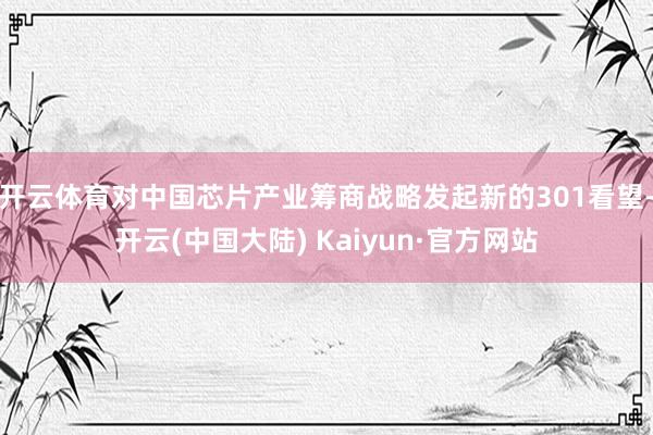 开云体育对中国芯片产业筹商战略发起新的301看望-开云(中国大陆) Kaiyun·官方网站
