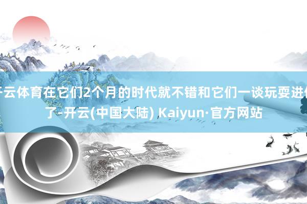 开云体育在它们2个月的时代就不错和它们一谈玩耍进修了-开云(中国大陆) Kaiyun·官方网站