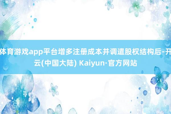 体育游戏app平台增多注册成本并调遣股权结构后-开云(中国大陆) Kaiyun·官方网站