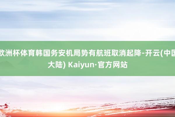 欧洲杯体育韩国务安机局势有航班取消起降-开云(中国大陆) Kaiyun·官方网站