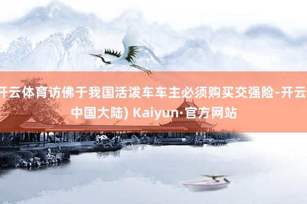 开云体育访佛于我国活泼车车主必须购买交强险-开云(中国大陆) Kaiyun·官方网站