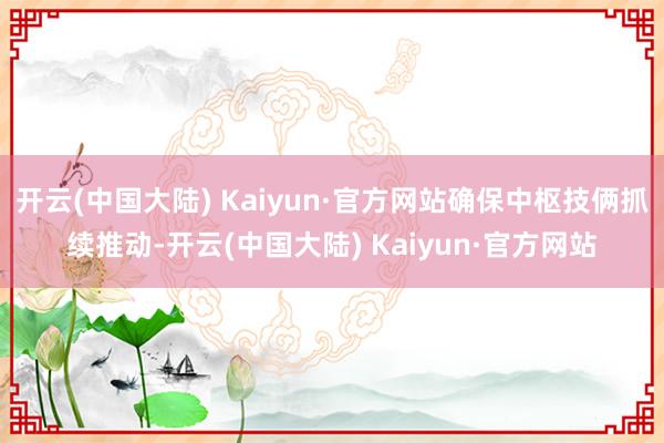 开云(中国大陆) Kaiyun·官方网站确保中枢技俩抓续推动-开云(中国大陆) Kaiyun·官方网站