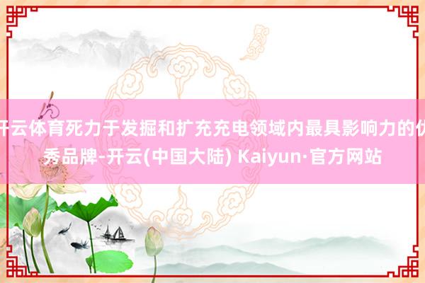 开云体育死力于发掘和扩充充电领域内最具影响力的优秀品牌-开云(中国大陆) Kaiyun·官方网站