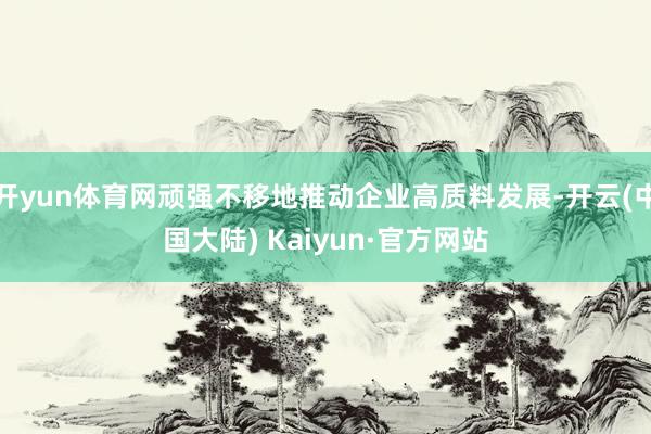 开yun体育网顽强不移地推动企业高质料发展-开云(中国大陆) Kaiyun·官方网站