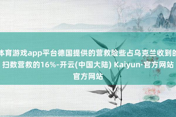 体育游戏app平台德国提供的营救险些占乌克兰收到的扫数营救的16%-开云(中国大陆) Kaiyun·官方网站