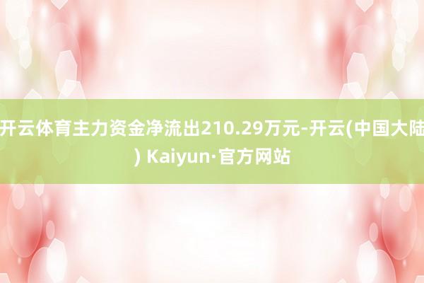 开云体育主力资金净流出210.29万元-开云(中国大陆) Kaiyun·官方网站