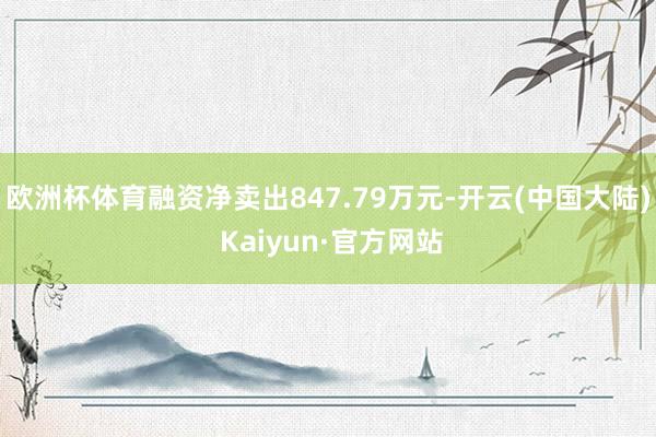 欧洲杯体育融资净卖出847.79万元-开云(中国大陆) Kaiyun·官方网站