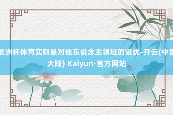 欧洲杯体育实则是对他东说念主领域的滋扰-开云(中国大陆) Kaiyun·官方网站