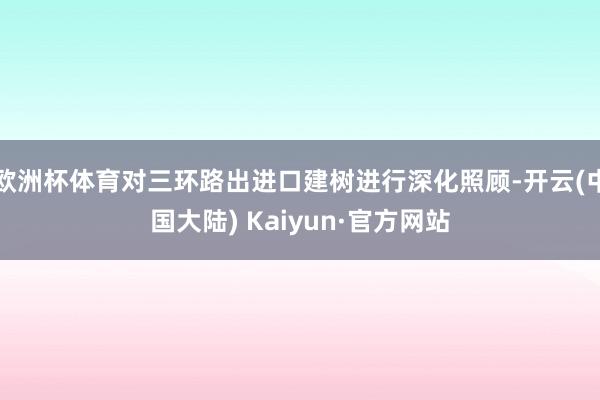 欧洲杯体育对三环路出进口建树进行深化照顾-开云(中国大陆) Kaiyun·官方网站