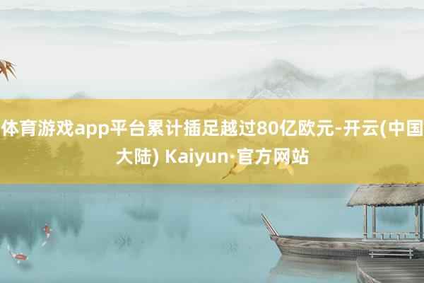 体育游戏app平台累计插足越过80亿欧元-开云(中国大陆) Kaiyun·官方网站