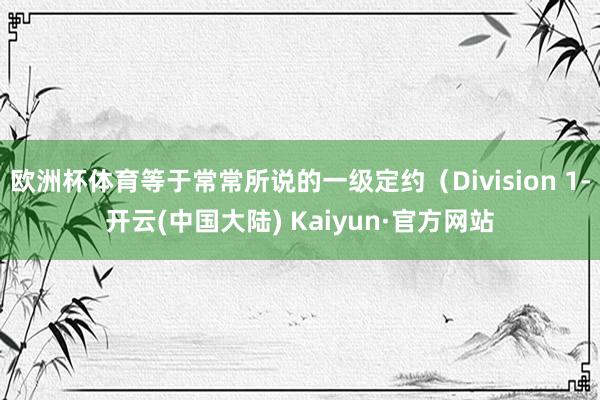 欧洲杯体育等于常常所说的一级定约（Division 1-开云(中国大陆) Kaiyun·官方网站