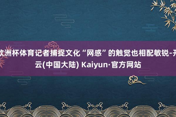 欧洲杯体育记者捕捉文化“网感”的触觉也相配敏锐-开云(中国大陆) Kaiyun·官方网站