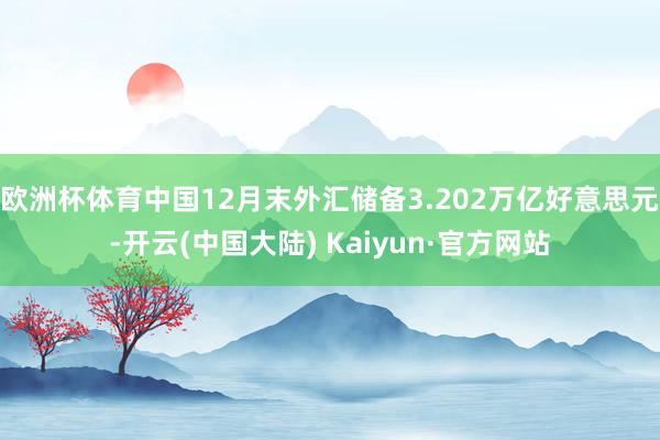 欧洲杯体育中国12月末外汇储备3.202万亿好意思元-开云(中国大陆) Kaiyun·官方网站