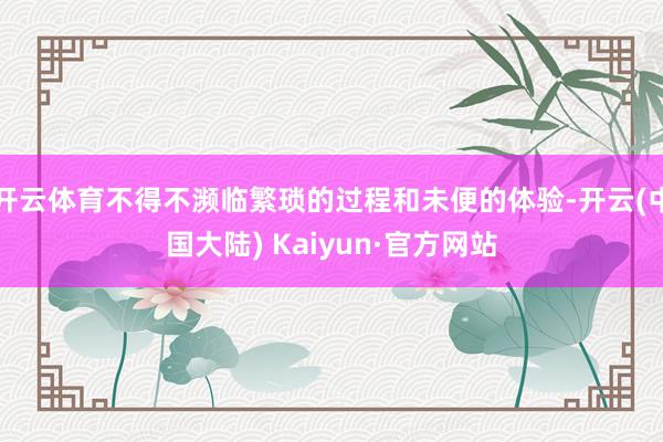 开云体育不得不濒临繁琐的过程和未便的体验-开云(中国大陆) Kaiyun·官方网站