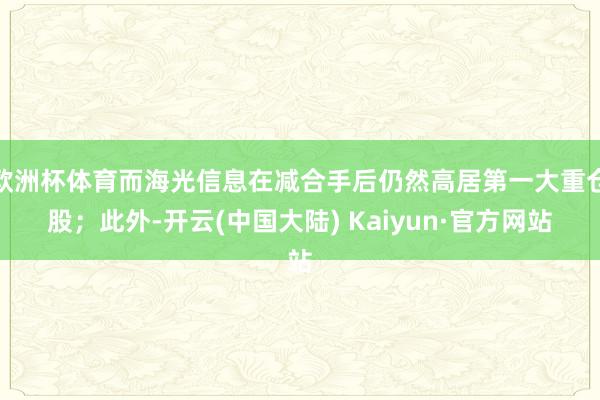 欧洲杯体育而海光信息在减合手后仍然高居第一大重仓股;此外-开云(中国大陆) Kaiyun·官方网站
